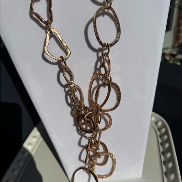 Diana Broussard Necklace Circa 2008, Metal Rose Gold Plated Large Links Designer - Picture 10 of 13